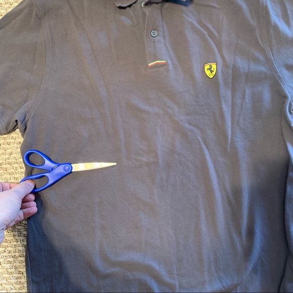 ferrari mens polo large gray scuderia ferrari italy shirt 100% cotton. - Picture 4 of 4
